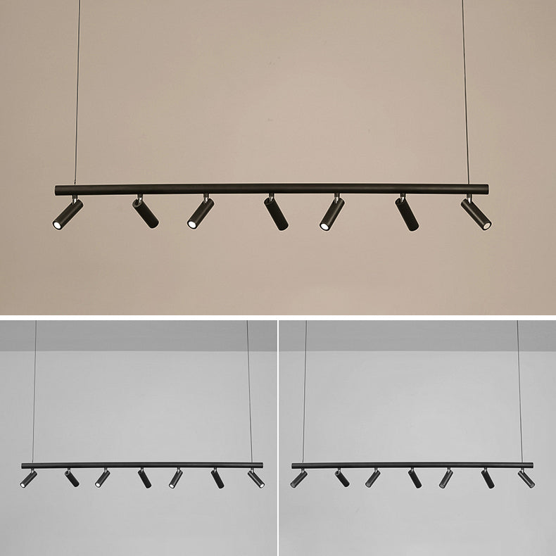 Cylinder Island Lighting Fixtures Contemporary Metal Island Pendant Light for Kitchen