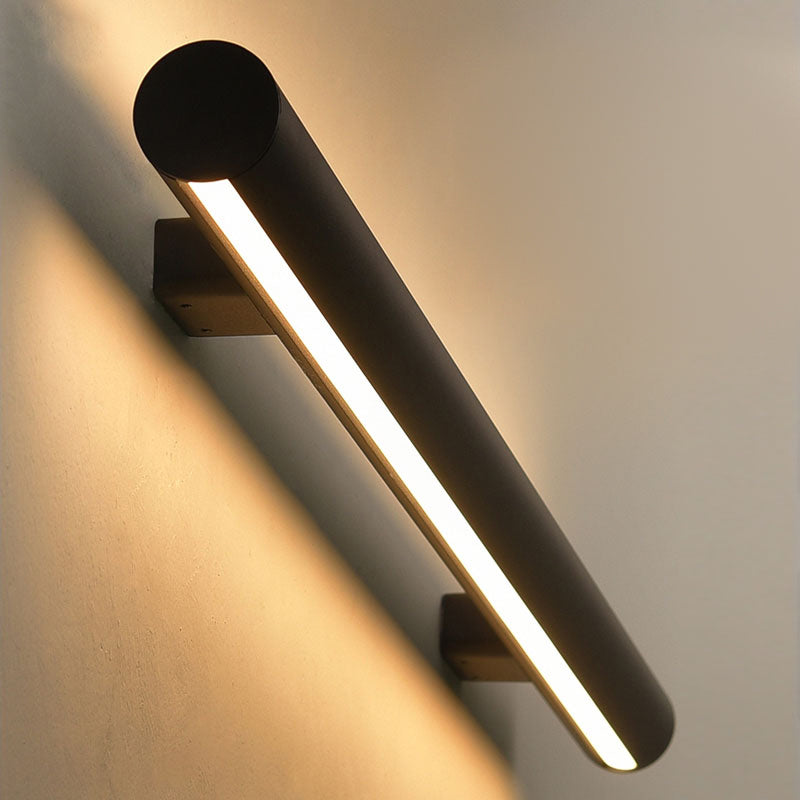 Forma lineal Luz de pared de metal Modern 1 Luz de la pared de la pared de luz en negro