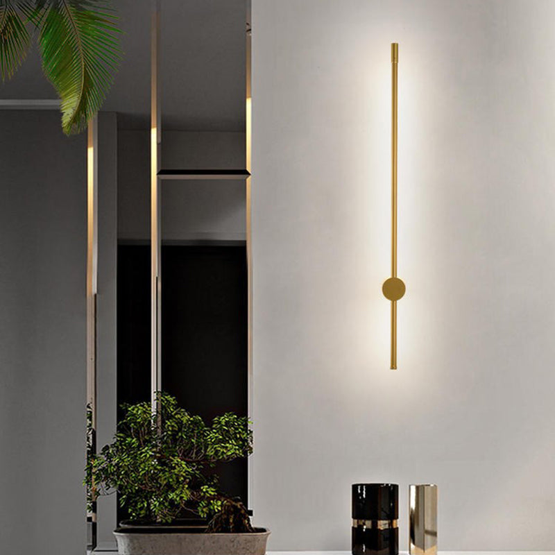 Forma de pared de metal de forma lineal estilo moderno de pared de 2 luces de luz de pared