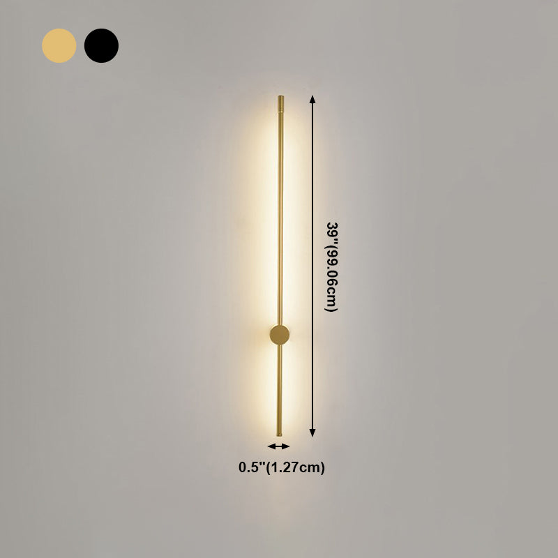 Forma de pared de metal de forma lineal estilo moderno de pared de 2 luces de luz de pared