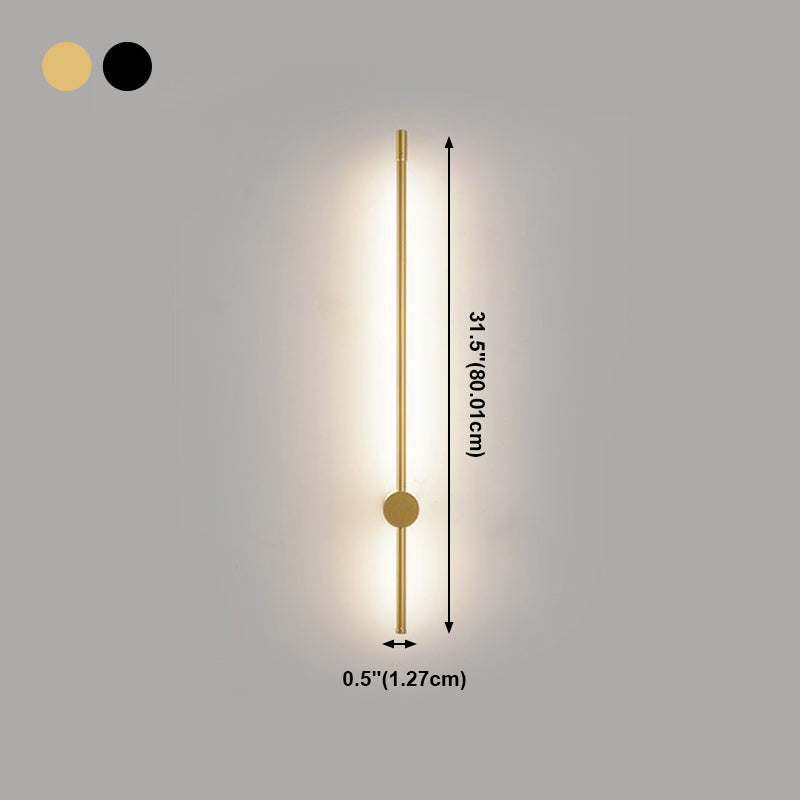 Forma de pared de metal de forma lineal estilo moderno de pared de 2 luces de luz de pared