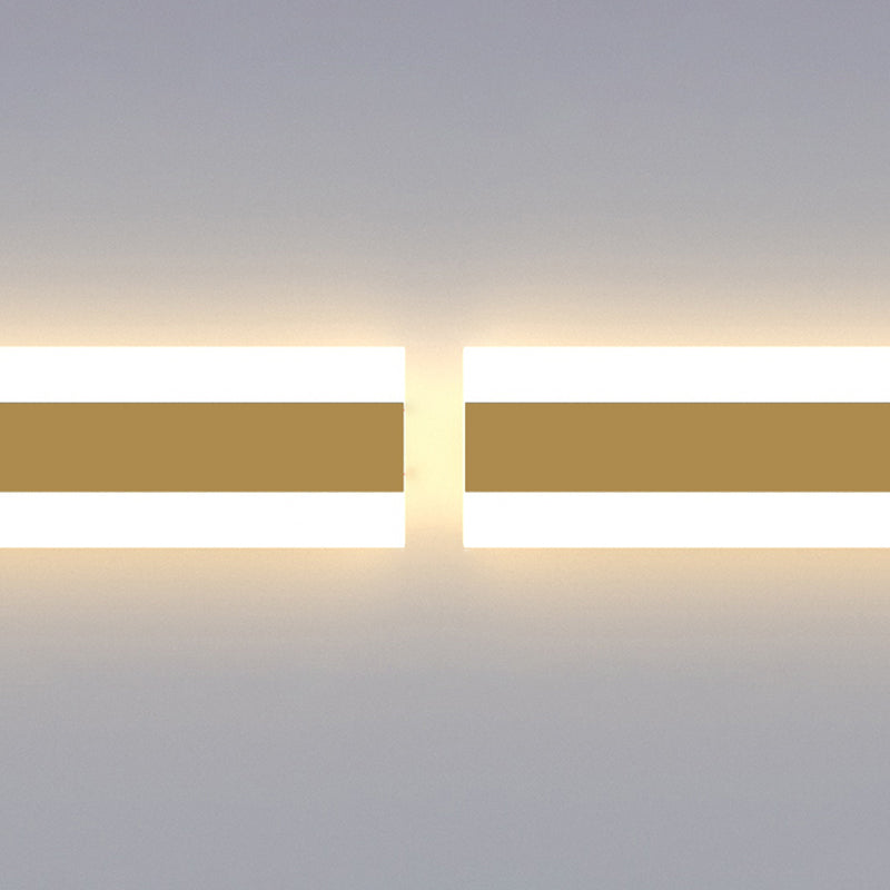 Forma lineal Luz de pared de metal Estilo moderno 1 Luz de montaje de pared de luz en oro