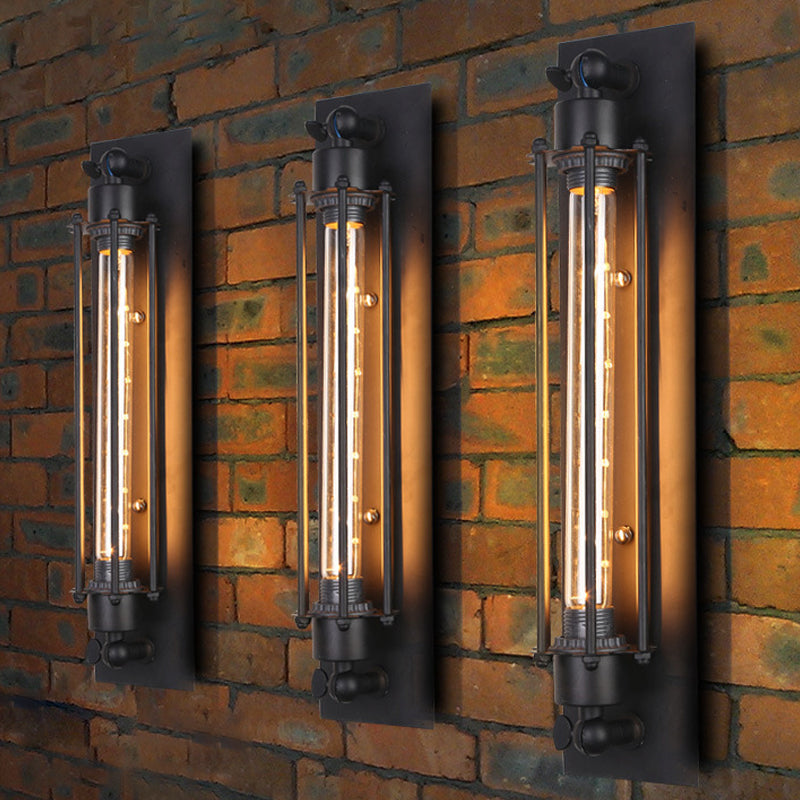 Illuminazione da parete rettangolo metallica in stile industriale 1 lampada da parete leggera