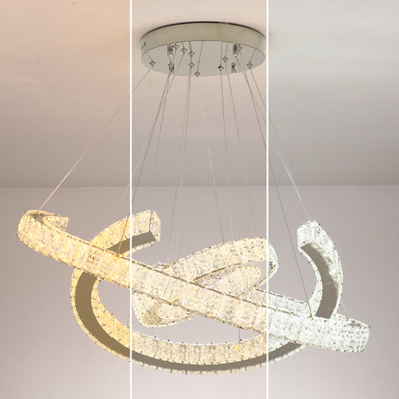 Ring Crystal Soffitto a sospensione Contemporanee Camera da letto Apparecchi di illuminazione