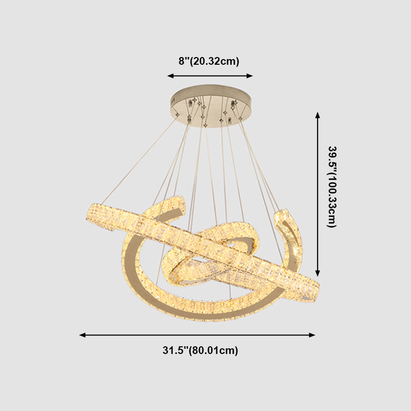 Ring Crystal Soffitto a sospensione Contemporanee Camera da letto Apparecchi di illuminazione