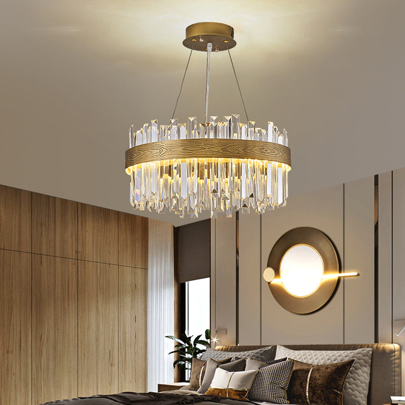 Gold Nordic Modern Lighting Fixtures Crystal Circle Down Lighting Pendant