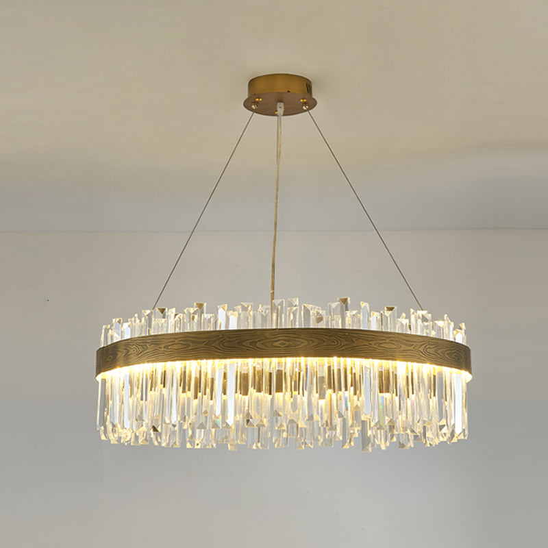Gold Nordic Modern Lighting Fixtures Crystal Circle Down Lighting Pendant