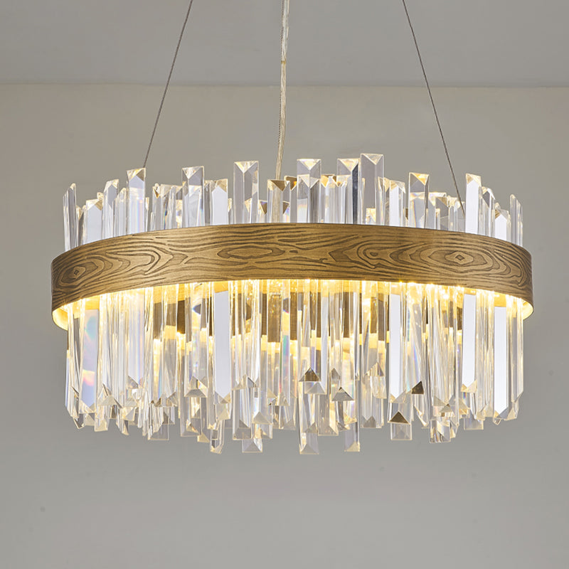Gold Nordic Modern Lighting Fixtures Crystal Circle Down Lighting Pendant
