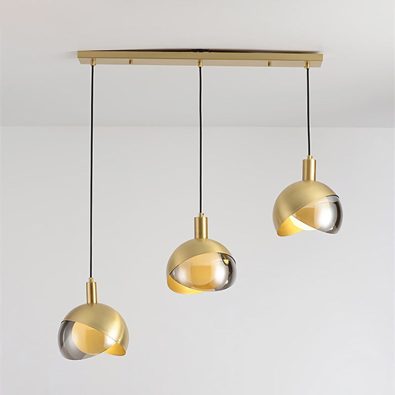 Electroplate Iron Hanging Lamp in Modern Artistic Style Glass Globe Pendant Light for Dining Room