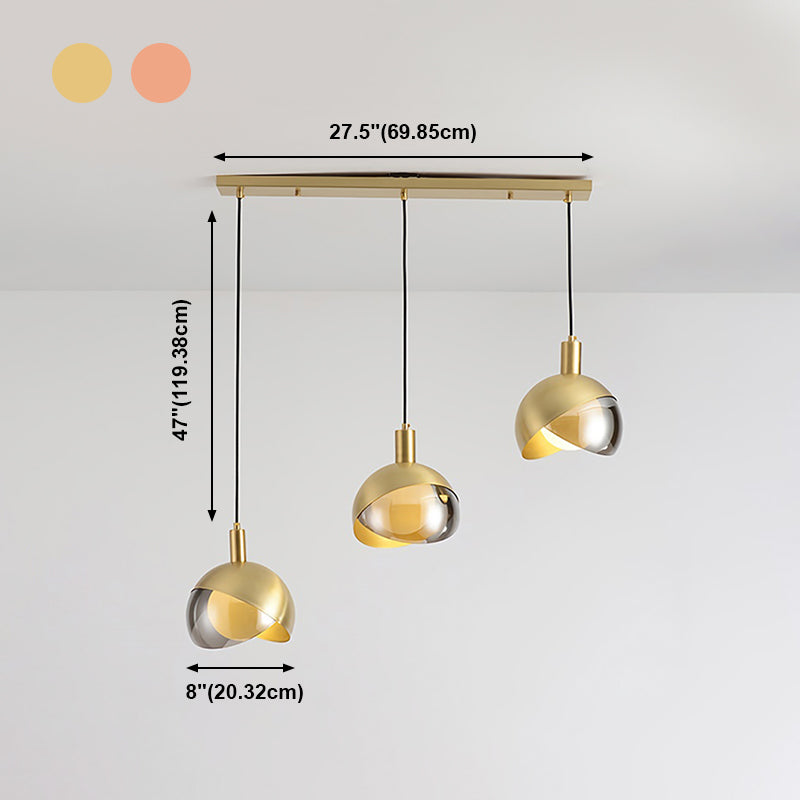 Electroplate Iron Hanging Lamp in Modern Artistic Style Glass Globe Pendant Light for Dining Room