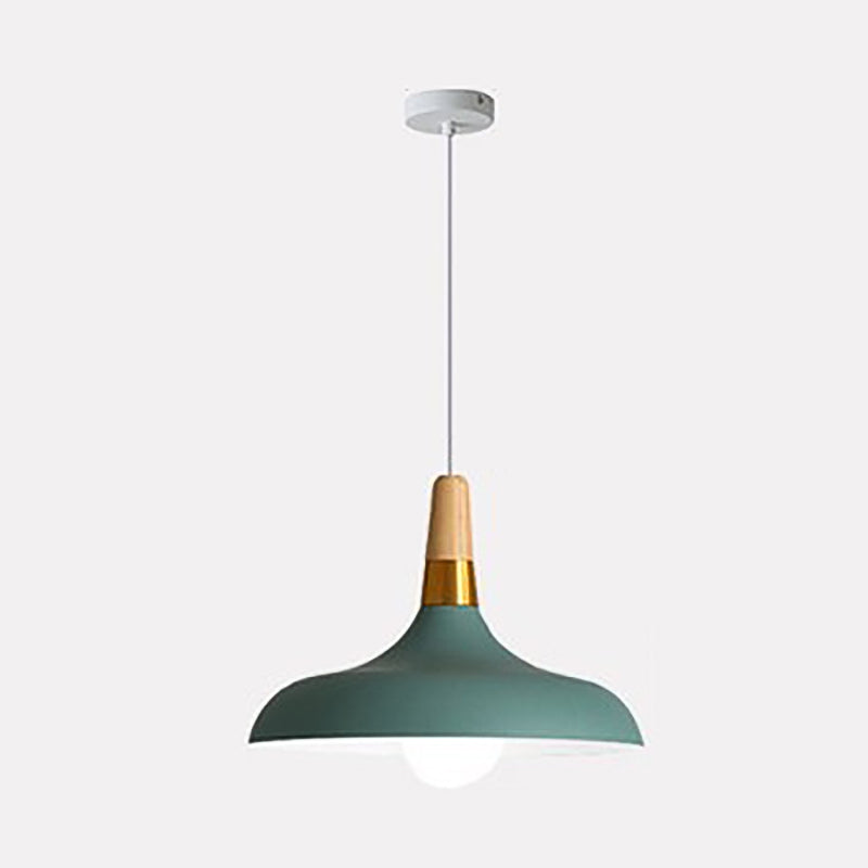 Metal Pot Cover Shape Hanging Lights Modern Style 1-Light Hanging Fixture for Bedroom