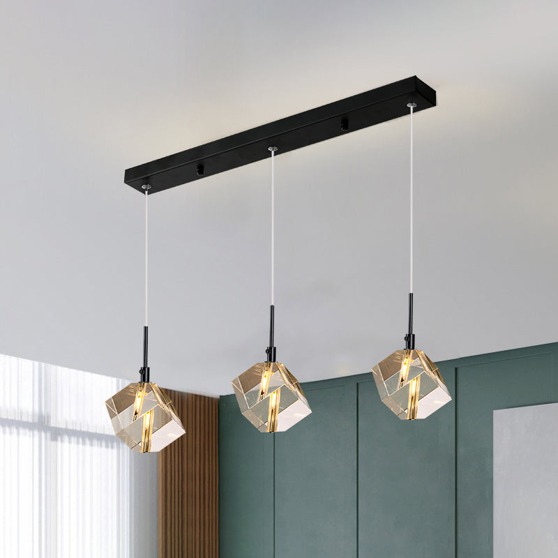 Unique Shape Hanging Lighting Modern Style Crystal Pendant Lamp for Bedroom