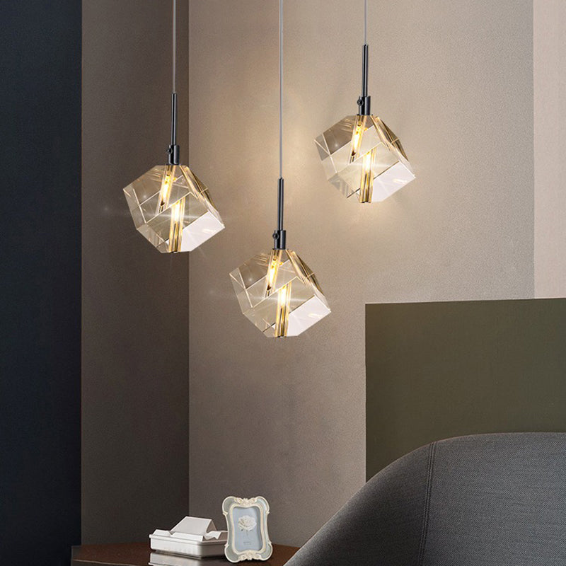 Unique Shape Hanging Lighting Modern Style Crystal Pendant Lamp for Bedroom