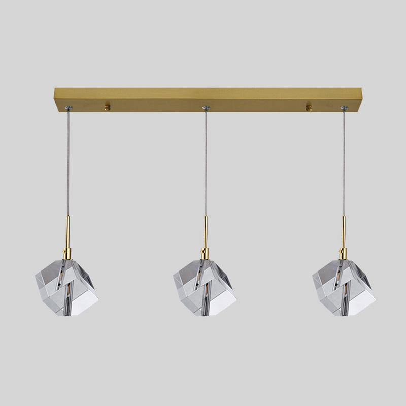 Unique Shape Hanging Lighting Modern Style Crystal Pendant Lamp for Bedroom