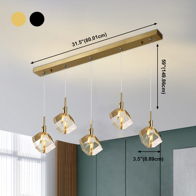 Unique Shape Hanging Lighting Modern Style Crystal Pendant Lamp for Bedroom