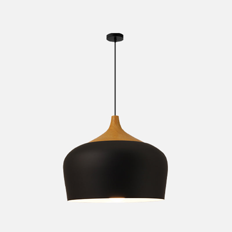 Bowl Shape Hanging Lighting Modern Macaron Style Metal 1-Light Pendant Lamp for Restaurant