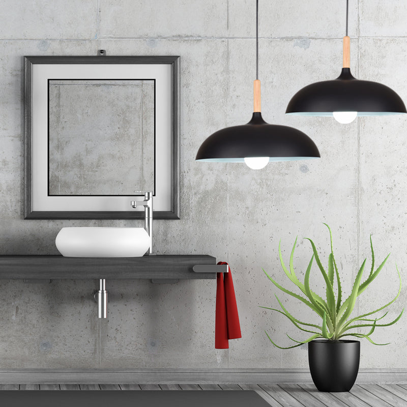 Pot Cover Forme Hanging Lighting Modern Style Metal 1-Light Pendant le restaurant