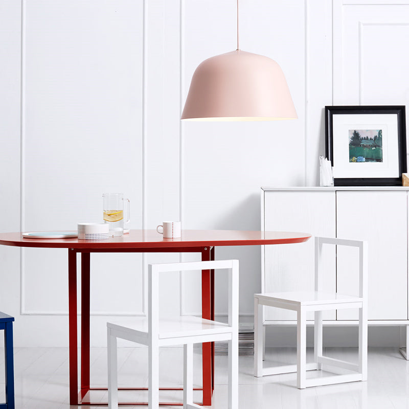 Forme de bol en métal Lumières suspendues modernes à 1-Light Prowing Fixture pour salle à manger