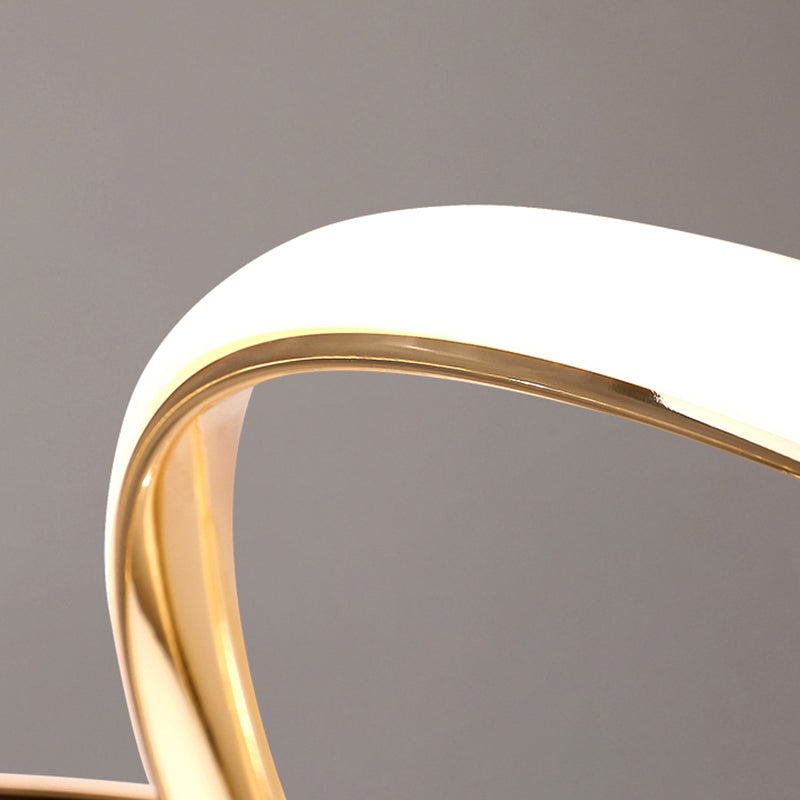 Modern Gold Chandelier Simple 1 Light LED Hanging Light with Aluminum for Bedroom