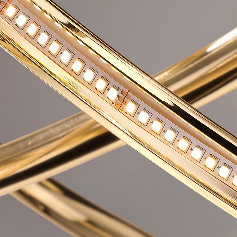 Modern Gold Chandelier Simple 1 Light LED Hanging Light with Aluminum for Bedroom