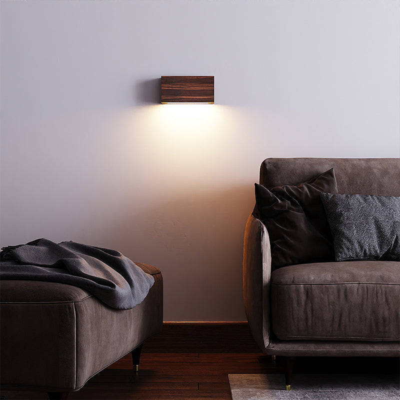 Modern Household Wall Lamp Fixture Wooden Shade Sconce for Bedroom Sitting Room