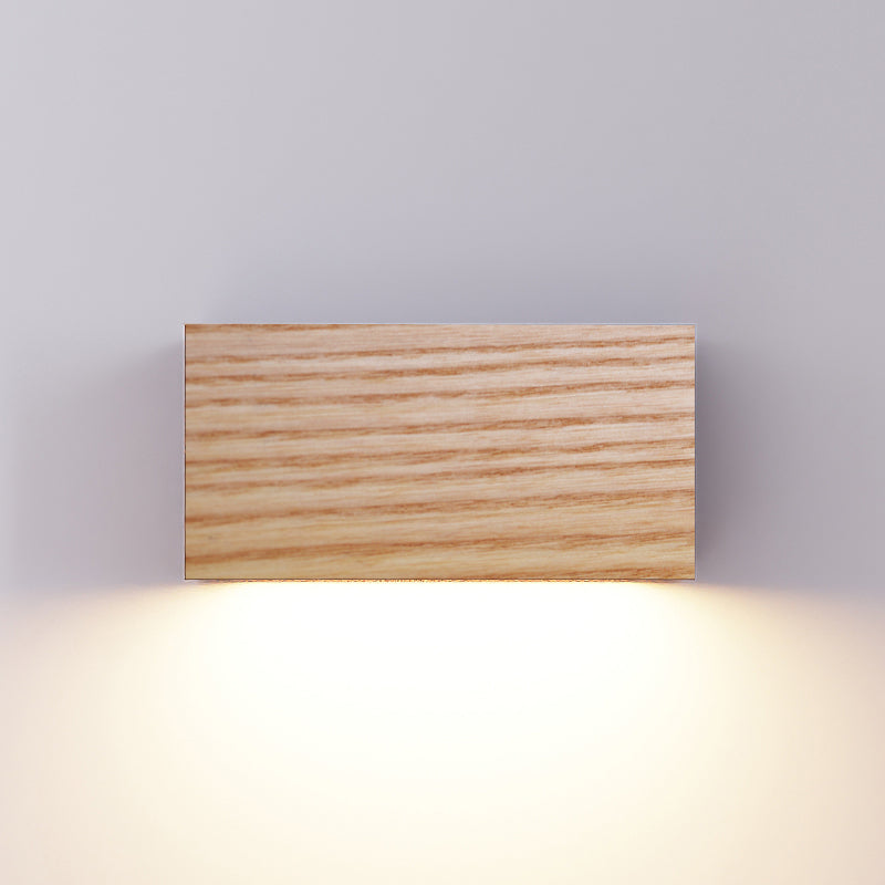 Modern Household Wall Lamp Fixture Wooden Shade Sconce for Bedroom Sitting Room