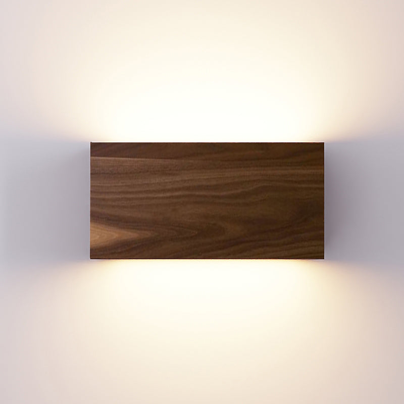 Modern Household Wall Lamp Fixture Wooden Shade Sconce for Bedroom Sitting Room