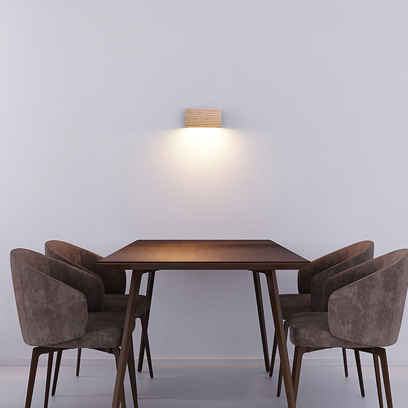 Modern Household Wall Lamp Fixture Wooden Shade Sconce for Bedroom Sitting Room