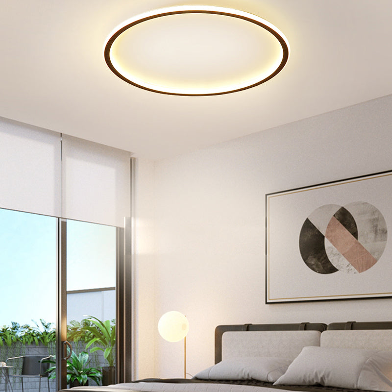 Modern Flush Mounted Ceiling Lights Ring LED Ceiling Mount Lighting with Silicone Shade