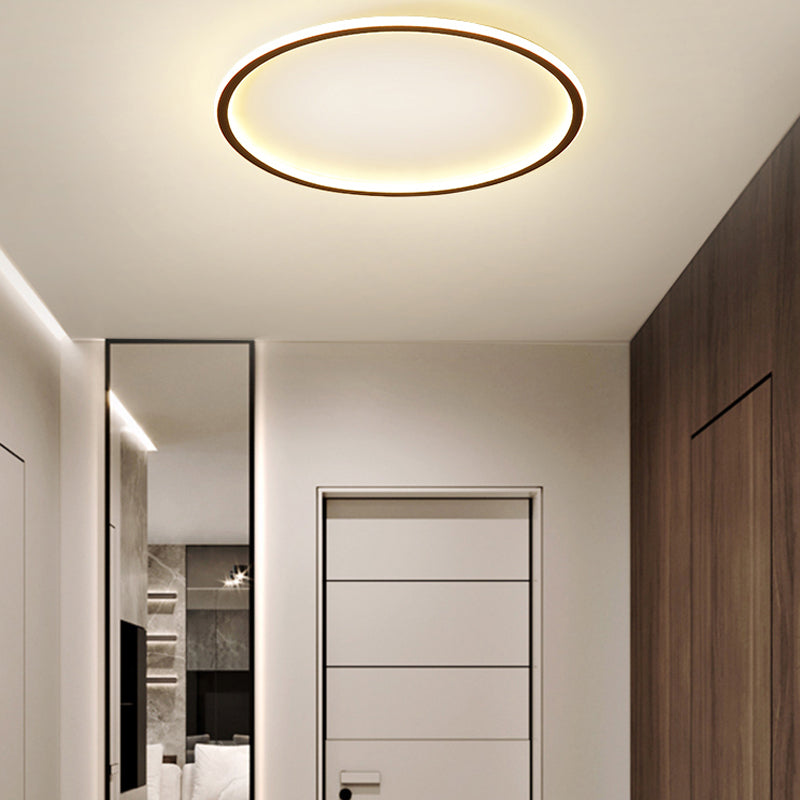 Modern Flush Mounted Ceiling Lights Ring LED Ceiling Mount Lighting with Silicone Shade