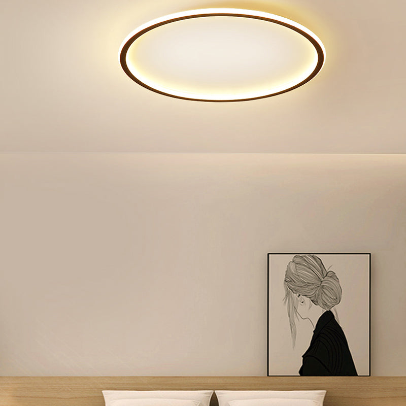 Modern Flush Mounted Ceiling Lights Ring LED Ceiling Mount Lighting with Silicone Shade