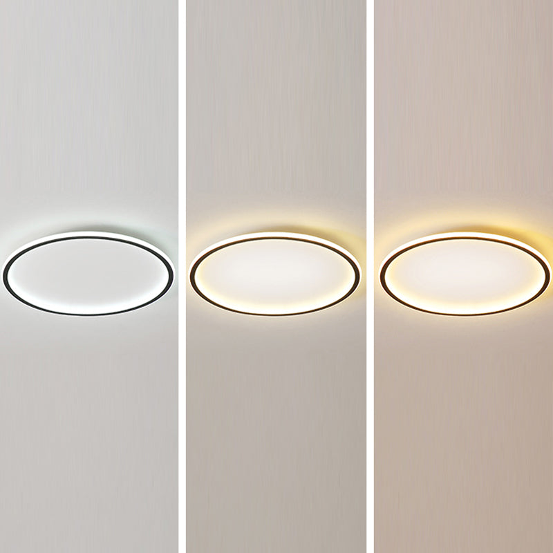 Modern Flush Mounted Ceiling Lights Ring LED Ceiling Mount Lighting with Silicone Shade