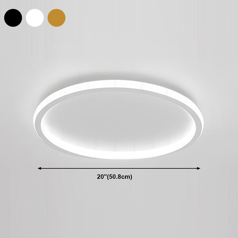Modern Flush Mounted Ceiling Lights Ring LED Ceiling Mount Lighting with Silicone Shade
