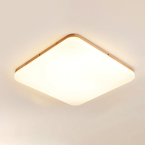 Wooden Modern Flush Mounted Ceiling Lights LED Ceiling Mount Lighting for Living Room
