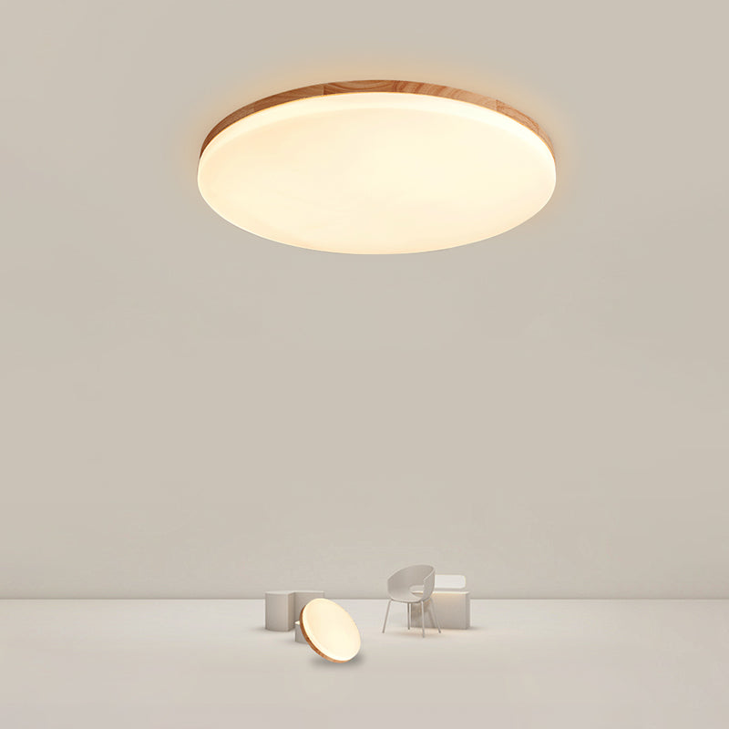 Wooden Modern Flush Mounted Ceiling Lights LED Ceiling Mount Lighting for Living Room