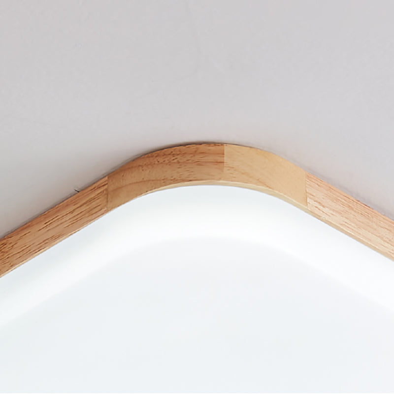 Wooden Modern Flush Mounted Ceiling Lights LED Ceiling Mount Lighting for Living Room