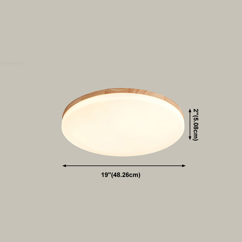 Wooden Modern Flush Mounted Ceiling Lights LED Ceiling Mount Lighting for Living Room