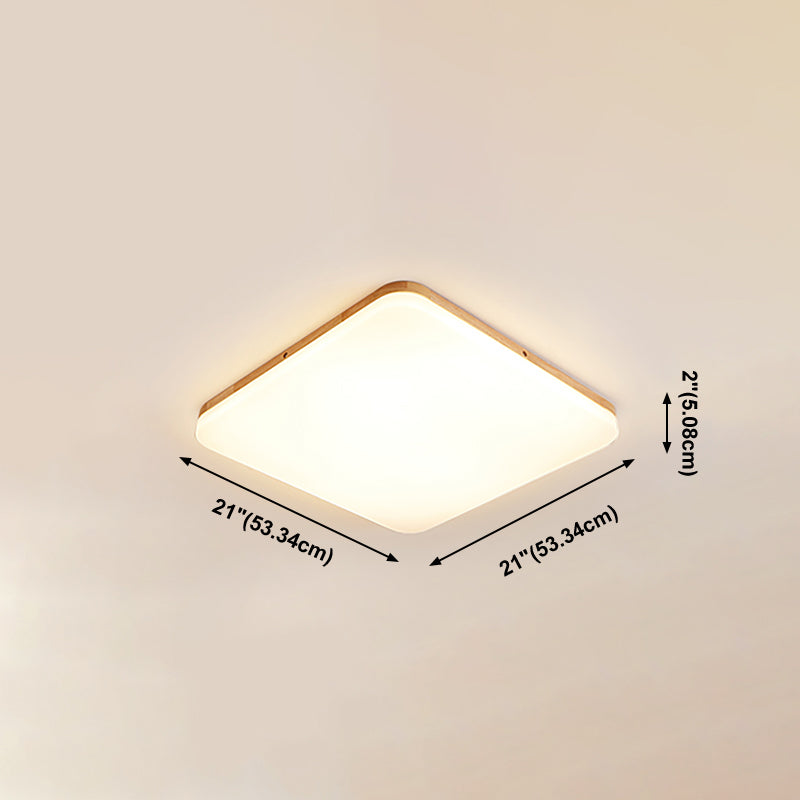Wooden Modern Flush Mounted Ceiling Lights LED Ceiling Mount Lighting for Living Room