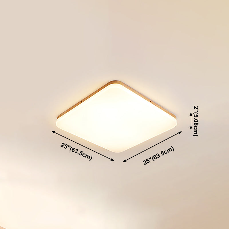 Wooden Modern Flush Mounted Ceiling Lights LED Ceiling Mount Lighting for Living Room