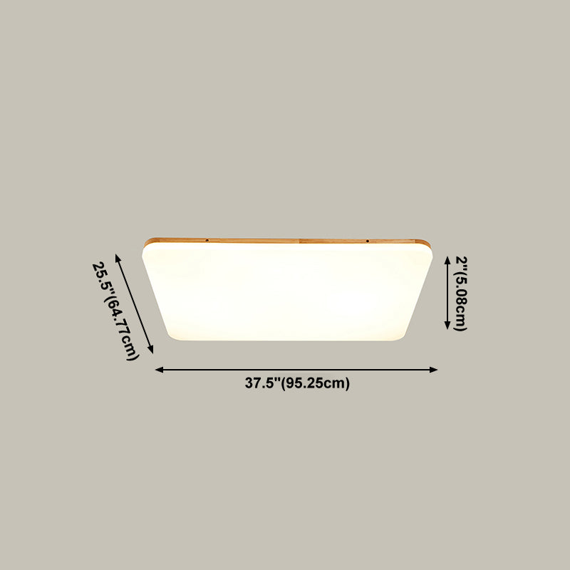 Wooden Modern Flush Mounted Ceiling Lights LED Ceiling Mount Lighting for Living Room