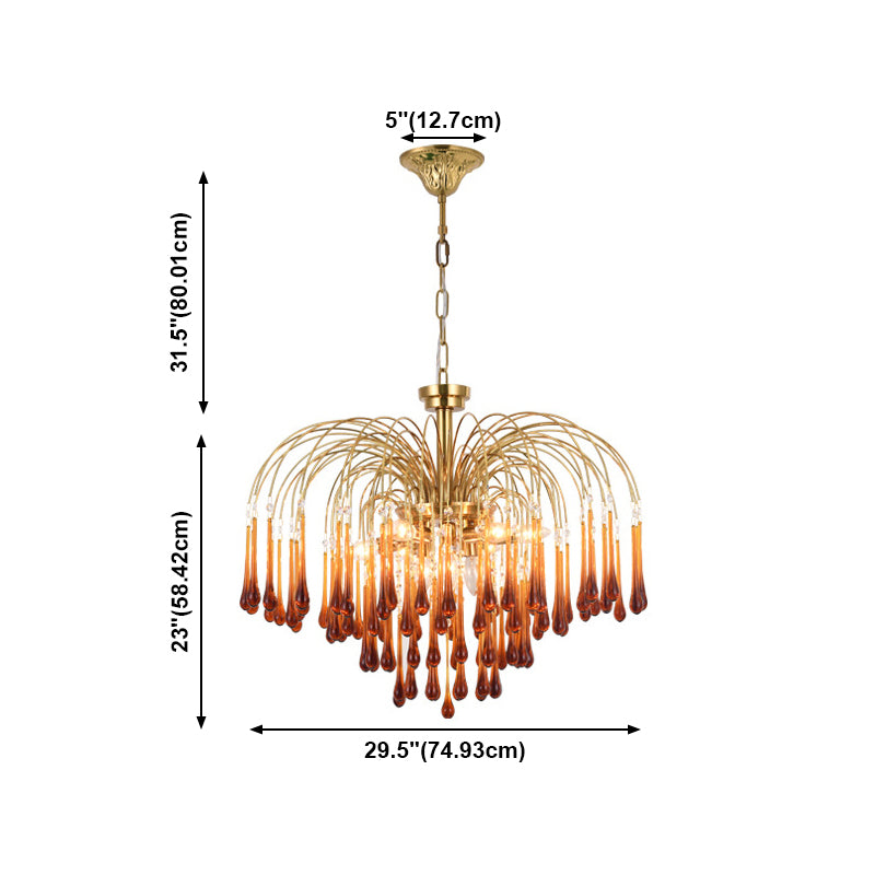 American Metal Chandelier Brown Brawn Tecrid Hasped Hanging Light for Bedroom