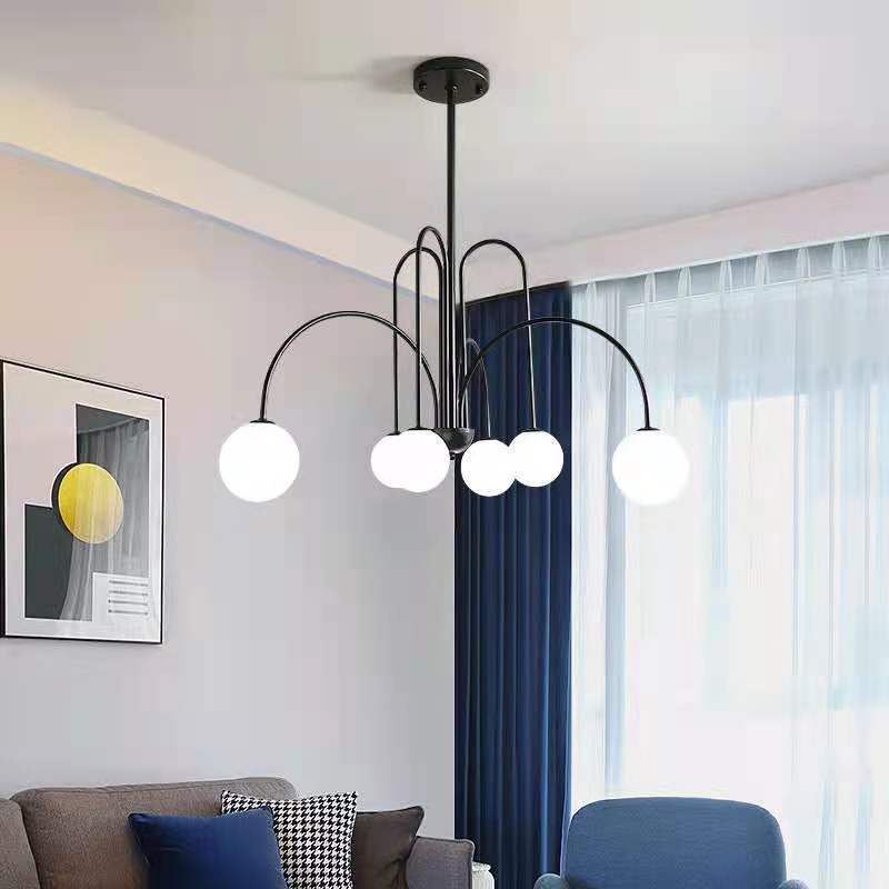 Modern Metal Chandelier Light Fixtures Globe Suspension Pendant Lamps for Living Room