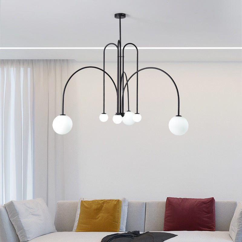 Modern Metal Chandelier Light Fixtures Globe Suspension Pendant Lamps for Living Room