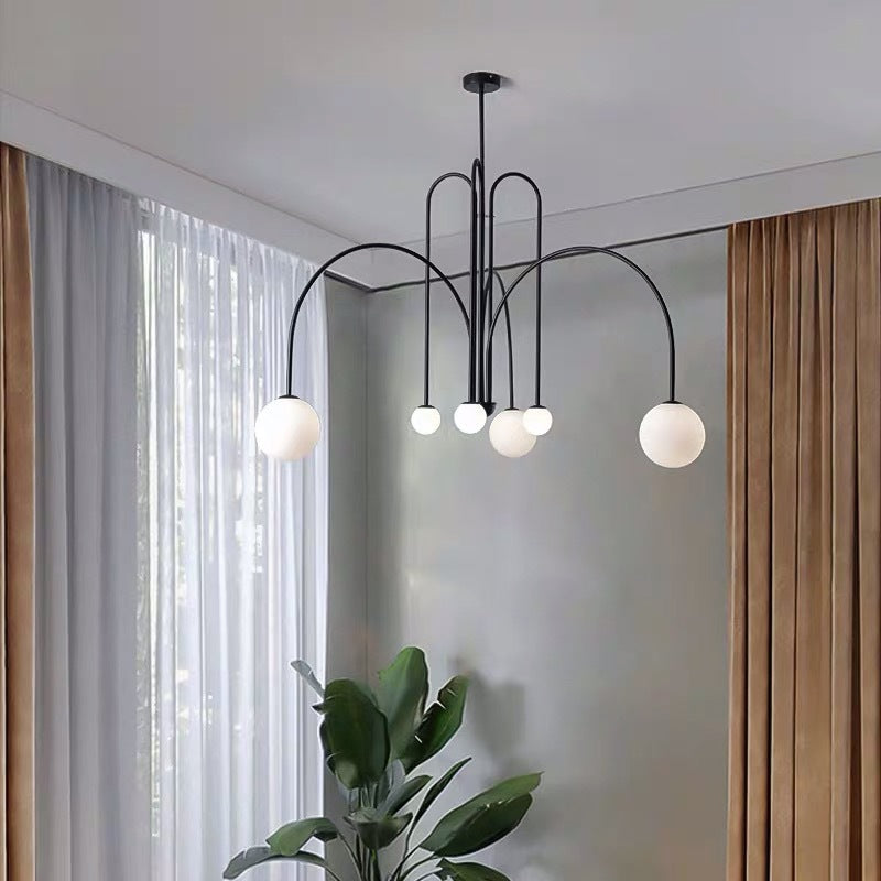 Modern Metal Chandelier Light Fixtures Globe Suspension Pendant Lamps for Living Room