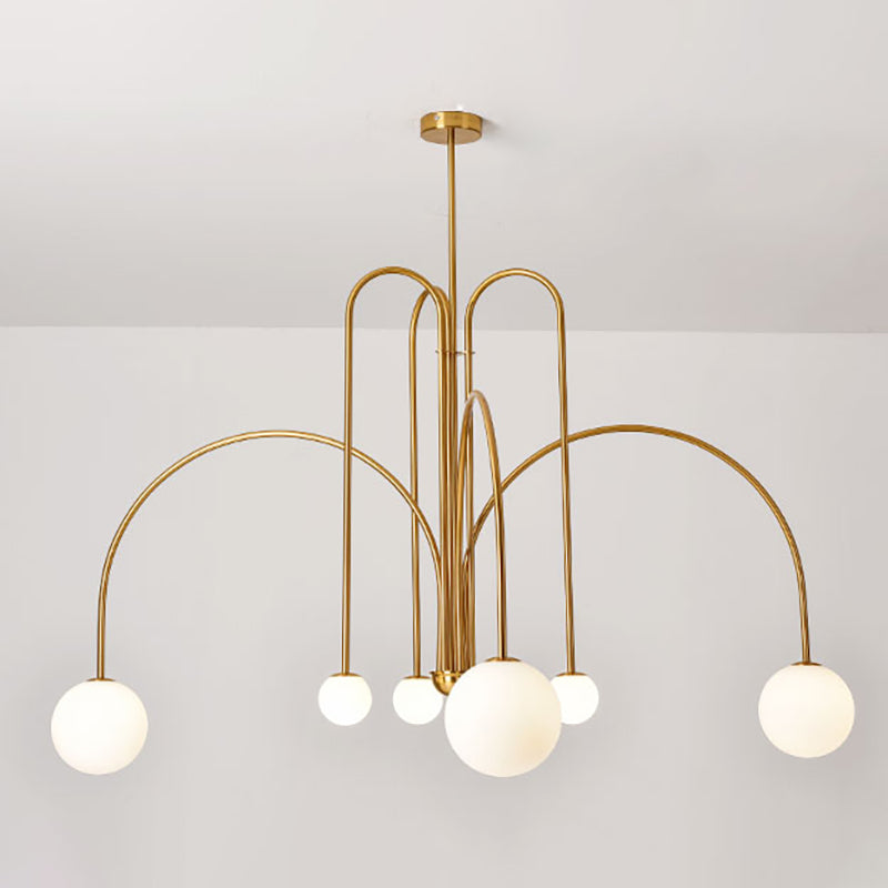 Modern Metal Chandelier Light Fixtures Globe Suspension Pendant Lamps for Living Room