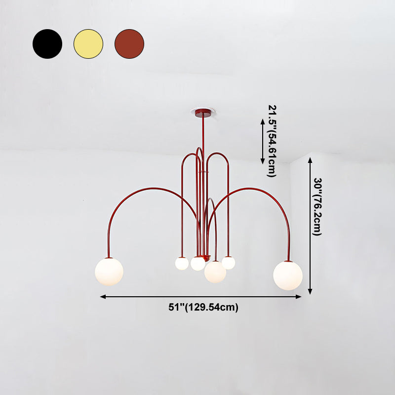 Modern Metal Chandelier Light Fixtures Globe Suspension Pendant Lamps for Living Room