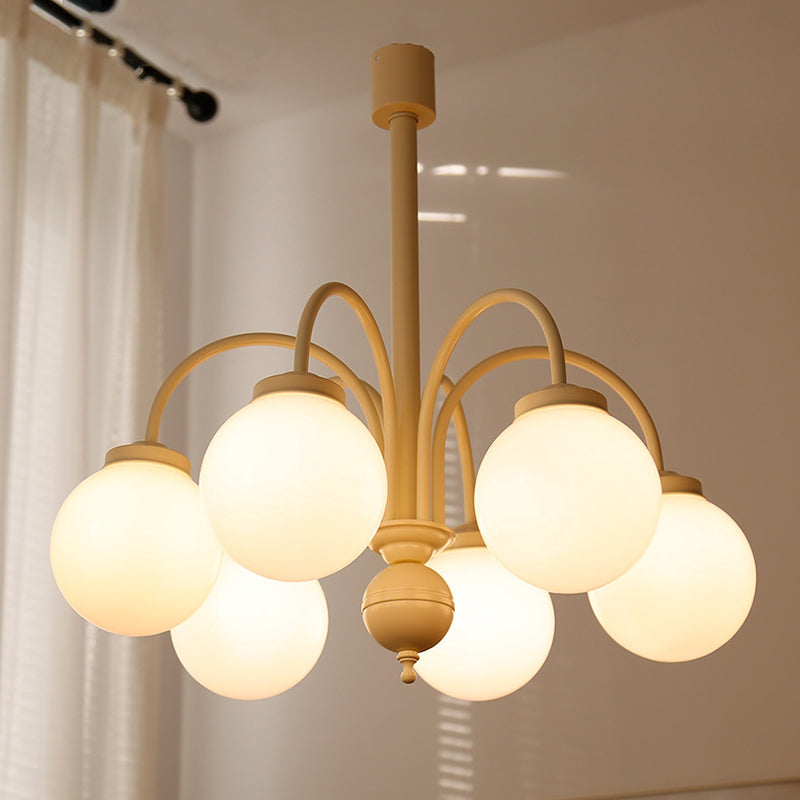 Modern Metal Chandelier Light Fixtures Globe Multi-Head Suspension Lamps for Living Room