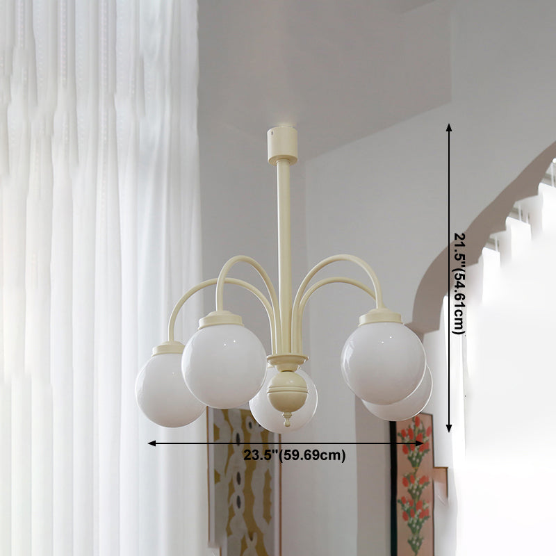 Modern Metal Chandelier Light Fixtures Globe Multi-Head Suspension Lamps for Living Room