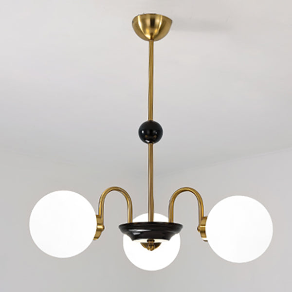 Lampadario a forma di globo lampadina multipulla nordica con vetro per camera da letto