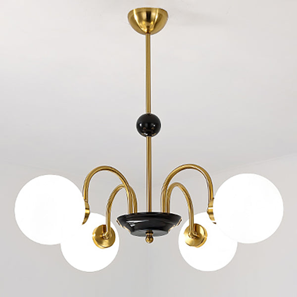 Lampadario a forma di globo lampadina multipulla nordica con vetro per camera da letto